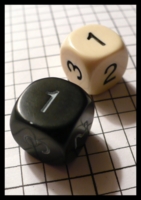 Dice : Dice - 6D - Koplow 1 2 3 Dice in Black and Ivory - Ebay June 2010